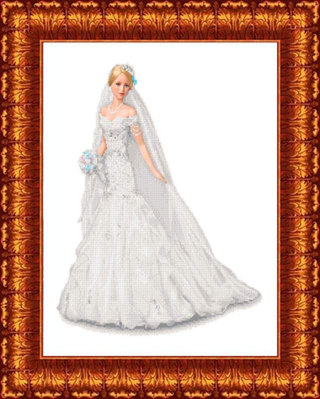 Невеста КБЛ 2008.Основа на габардине для вышивки бисером и крестом.